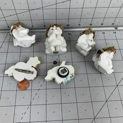 #106 Dreamcycles Ceramic Angel Magnets, Pins and Figures