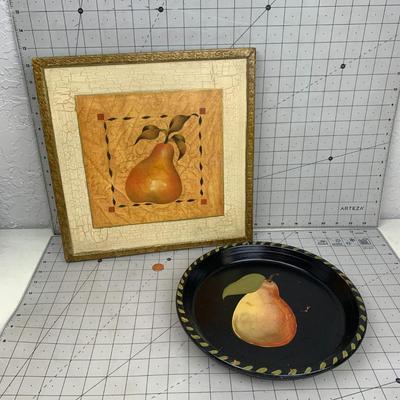 #117 Pears Plate and Art