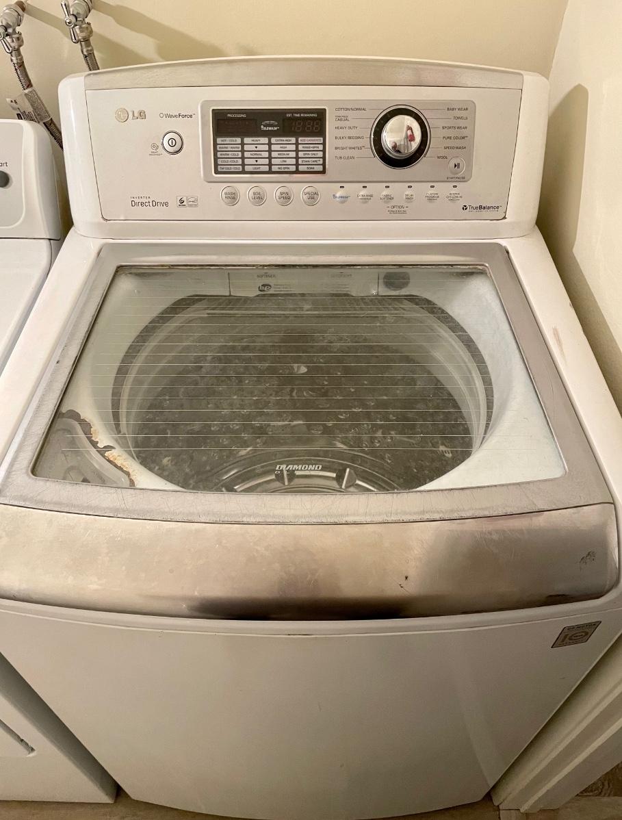 LG Wave Force Top Loading Washer & GE Sensor Dry Gas Dryer