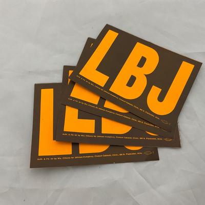 -50- VINTAGE | 1960â€™s Lyndon B. Johnson Unused Stickers