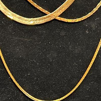 Set of 3 Gold Tone Necklace Chains