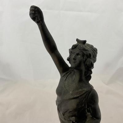 -59- COLLECTIBLE | Art Deco Style Lady on Globe Statue