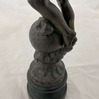 -59- COLLECTIBLE | Art Deco Style Lady on Globe Statue