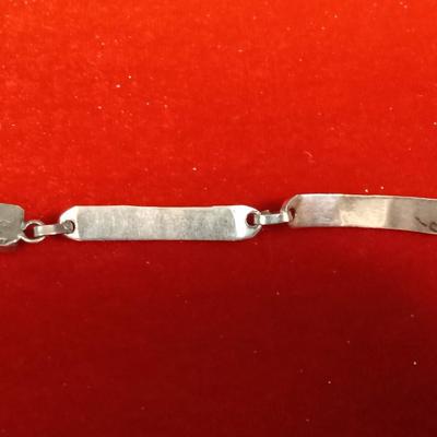STERLING SILVER BRACELET AND LAPEL PIN