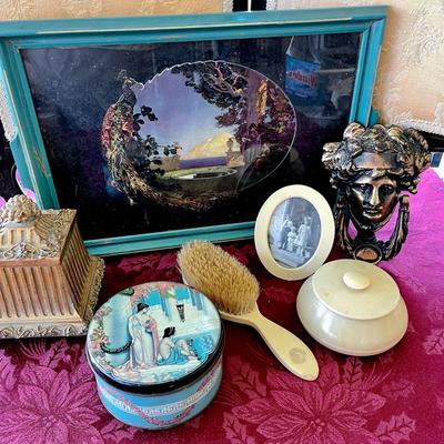 LOT 42  ANTIQUE VANITY NEO CLASSICAL DESIGN GODDESS ATHENA DOOR KNOCKER