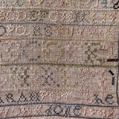 LOT 48  FRAMED ANTIQUE ABC SAMPLER DATED 1889