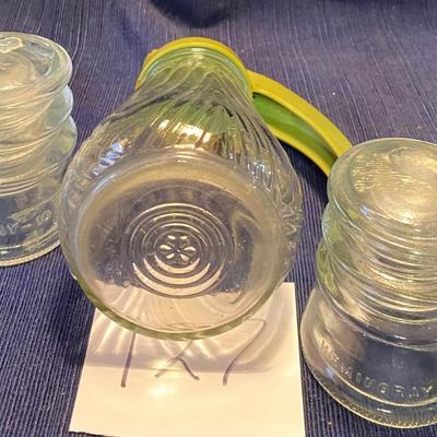 Vintage Syrup Pitcher and Insulators