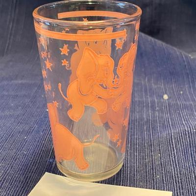 Hazel-Atlas Pink Elephant Juice Glass