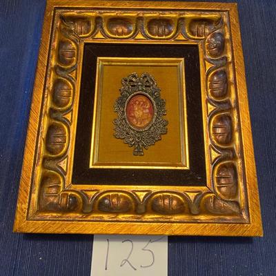 Mid Century Modern Framed Brooch Art Cameo