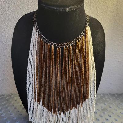 Fringed Beaded Necklace