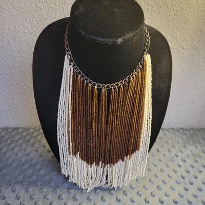Fringed Beaded Necklace