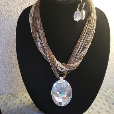Bronze Metallic Large Medallion Necklace Set