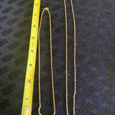 2 Gold Toned Necklace Chains