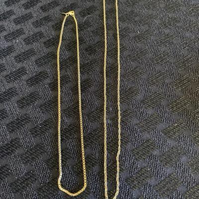 2 Gold Toned Necklace Chains