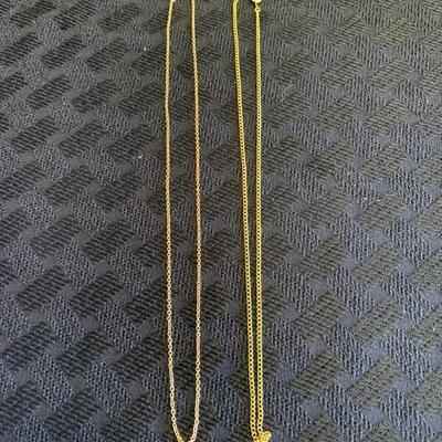 2 Gold Tone Chain Necklaces