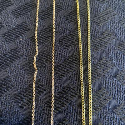 2 Gold Tone Chain Necklaces