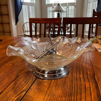 Iris and Herringbone Nut Bowl