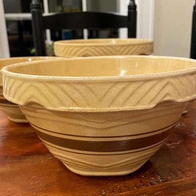 Antique Yellow Ware Mixing Bowl Set