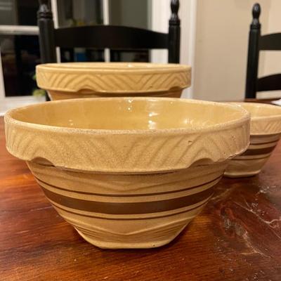 Antique Yellow Ware Mixing Bowl Set