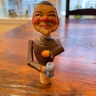 Vintage Wood Mechanical Bottle Stopper