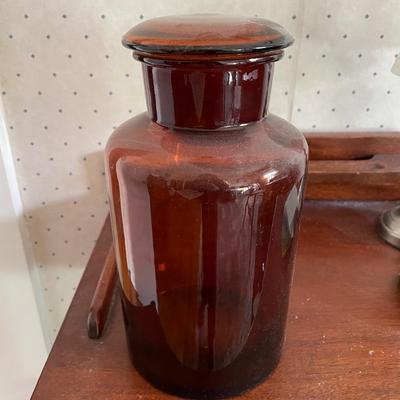 Antique Amber Apothecary Jar
