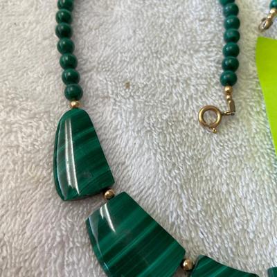 Malachite 80s Glam Necklace