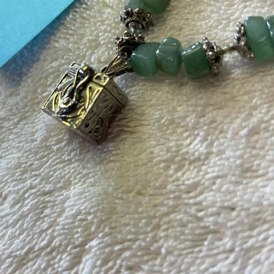 Stretchy Adventurine & Sterling Bracelet w/ Prayer Box