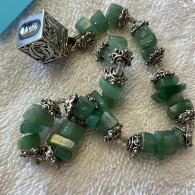 Stretchy Adventurine & Sterling Bracelet w/ Prayer Box