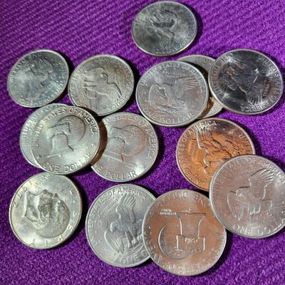 Grouping of 15 US Mint Eisenhower Silver Dollars