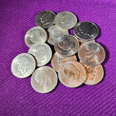 Grouping of 15 US Mint Eisenhower Silver Dollars
