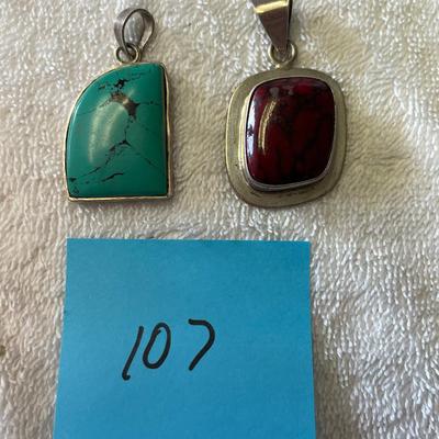 Sterling Pendants w/ Stones.