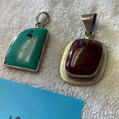 Sterling Pendants w/ Stones.