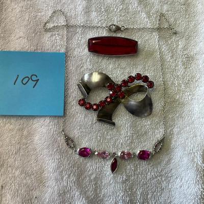 Lot of Red & Pink on Sterling silver jewerly