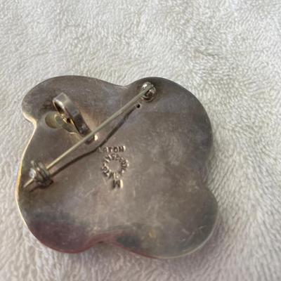 Taxco LATON sterling & brass brooch/ Pendant