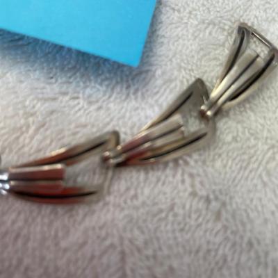 Taxco JJ signed Sterling Silver Paperclip Bracelet