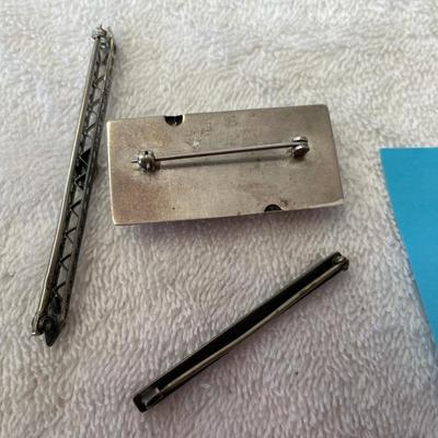 3 Art Deco Bar Pins Sterling Silver