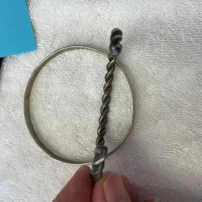 Lot of 2 Sterling Cuff/ Bangle Bracelets