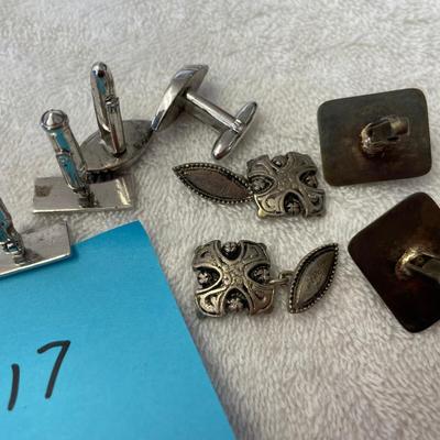 Lot of 4 sets of Sterling Cuff Links
