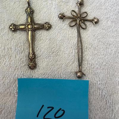 2 Sterling Cross Pendants
