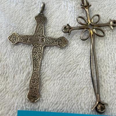 2 Sterling Cross Pendants