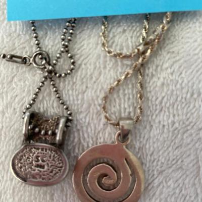 Lot of Sterling chains w/ Pendants