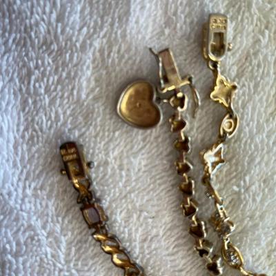 Lot of 3 Tennis Bracelets Gold on Sterling Silver