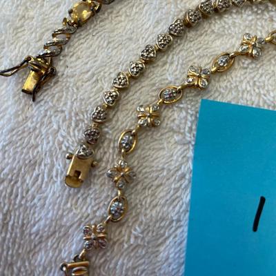 Lot of 3 Tennis Bracelets Gold on Sterling Silver
