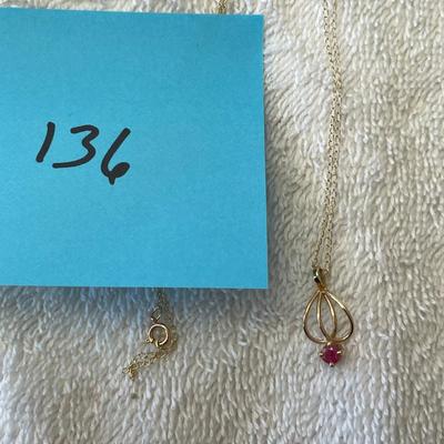 14K Ruby Petite Pendant with chain
