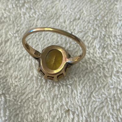 10K Lemon Topaz Vintage Ring