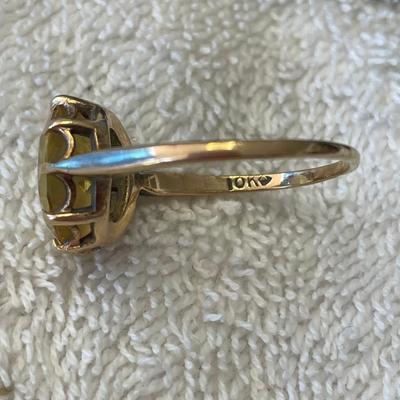 10K Lemon Topaz Vintage Ring