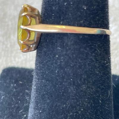 10K Lemon Topaz Vintage Ring