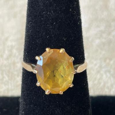 10K Lemon Topaz Vintage Ring