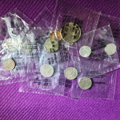 Collection of Graded Coins in Sealed Cellophane