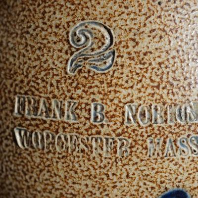 STONEWARE JUG STAMPED FRANK B NORTON WORCHESTER MASS. #2